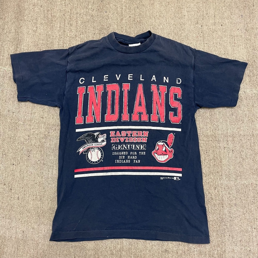 Vintage MLB Cleveland Indians Shirt‎ Mens Medium Blue 1992 Signal Sports